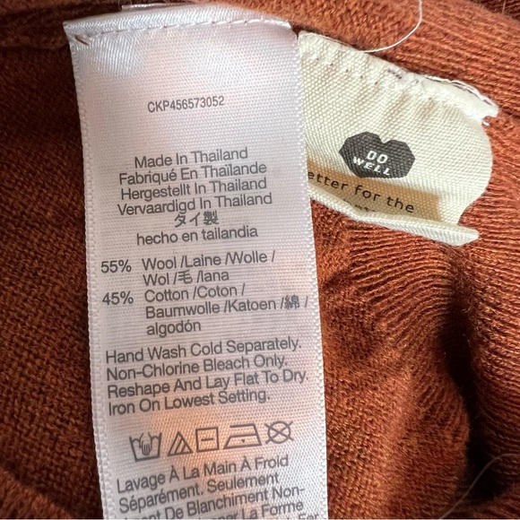 MADEWELL Brookhaven Turtleneck Wool Blend Sweater Rust Brown - Picture 9 of 10